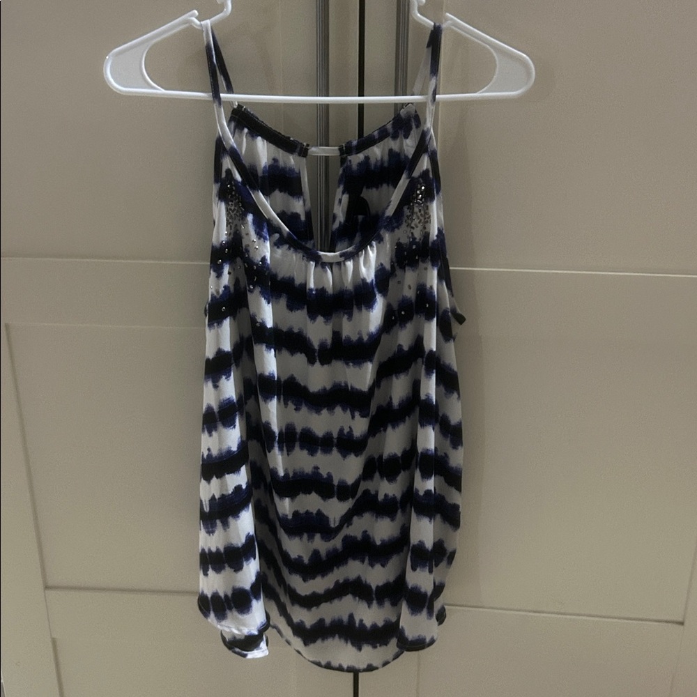 Navy and White Striped Tank Top by Lane Bryant